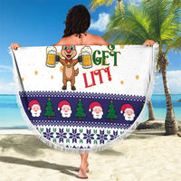 Reindeer Beer Christmas Beach Blanket Xmas Holiday Patterns - Wonder Print Shop