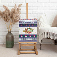 Reindeer Beer Christmas Canvas Wall Art Xmas Holiday Patterns - Wonder Print Shop