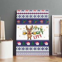 Reindeer Beer Christmas Canvas Wall Art Xmas Holiday Patterns - Wonder Print Shop