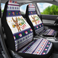 Reindeer Beer Christmas Car Seat Cover Xmas Holiday Patterns - Wonder Print Shop