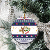 Reindeer Beer Christmas Ceramic Ornament Xmas Holiday Patterns - Wonder Print Shop