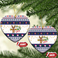 Reindeer Beer Christmas Ceramic Ornament Xmas Holiday Patterns - Wonder Print Shop
