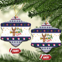 Reindeer Beer Christmas Ceramic Ornament Xmas Holiday Patterns - Wonder Print Shop