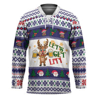 Reindeer Beer Christmas Hockey Jersey Xmas Holiday Patterns - Wonder Print Shop
