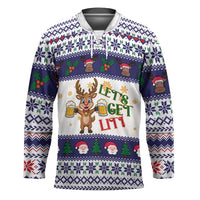 Reindeer Beer Christmas Hockey Jersey Xmas Holiday Patterns - Wonder Print Shop