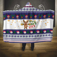 Reindeer Beer Christmas Hooded Blanket Xmas Holiday Patterns - Wonder Print Shop