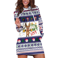 Reindeer Beer Christmas Hoodie Dress Xmas Holiday Patterns - Wonder Print Shop