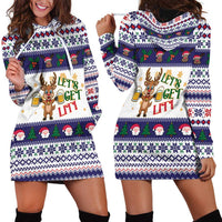 Reindeer Beer Christmas Hoodie Dress Xmas Holiday Patterns - Wonder Print Shop