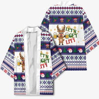 Reindeer Beer Christmas Kimono Xmas Holiday Patterns - Wonder Print Shop
