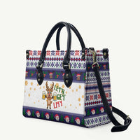 Reindeer Beer Christmas Leather Bag Xmas Holiday Patterns - Wonder Print Shop