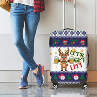 Reindeer Beer Christmas Luggage Cover Xmas Holiday Patterns - Wonder Print Shop