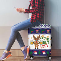 Reindeer Beer Christmas Luggage Cover Xmas Holiday Patterns - Wonder Print Shop