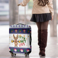 Reindeer Beer Christmas Luggage Cover Xmas Holiday Patterns - Wonder Print Shop