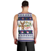 Reindeer Beer Christmas Men Tank Top Xmas Holiday Patterns - Wonder Print Shop