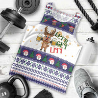Reindeer Beer Christmas Men Tank Top Xmas Holiday Patterns - Wonder Print Shop