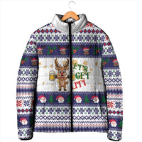 Reindeer Beer Christmas Padded Jacket Xmas Holiday Patterns - Wonder Print Shop