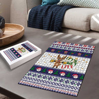 Reindeer Beer Christmas Puzzle Xmas Holiday Patterns - Wonder Print Shop