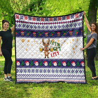 Reindeer Beer Christmas Quilt Xmas Holiday Patterns - Wonder Print Shop
