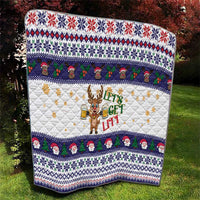 Reindeer Beer Christmas Quilt Xmas Holiday Patterns - Wonder Print Shop