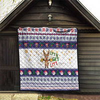 Reindeer Beer Christmas Quilt Xmas Holiday Patterns - Wonder Print Shop