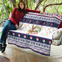 Reindeer Beer Christmas Quilt Xmas Holiday Patterns - Wonder Print Shop