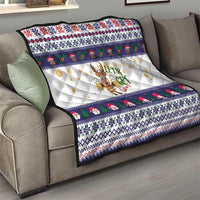 Reindeer Beer Christmas Quilt Xmas Holiday Patterns - Wonder Print Shop