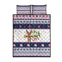 Reindeer Beer Christmas Quilt Bed Set Xmas Holiday Patterns - Wonder Print Shop
