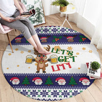 Reindeer Beer Christmas Round Carpet Xmas Holiday Patterns - Wonder Print Shop