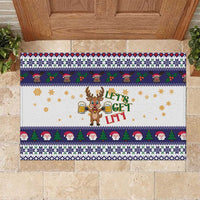 Reindeer Beer Christmas Rubber Doormat Xmas Holiday Patterns - Wonder Print Shop