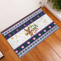 Reindeer Beer Christmas Rubber Doormat Xmas Holiday Patterns - Wonder Print Shop