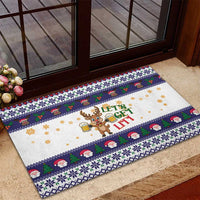 Reindeer Beer Christmas Rubber Doormat Xmas Holiday Patterns - Wonder Print Shop