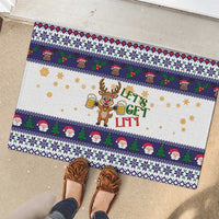 Reindeer Beer Christmas Rubber Doormat Xmas Holiday Patterns - Wonder Print Shop