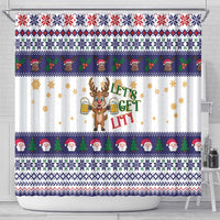 Reindeer Beer Christmas Shower Curtain Xmas Holiday Patterns - Wonder Print Shop