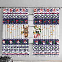 Reindeer Beer Christmas Window Curtain Xmas Holiday Patterns - Wonder Print Shop