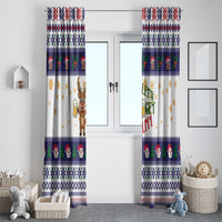 Reindeer Beer Christmas Window Curtain Xmas Holiday Patterns - Wonder Print Shop
