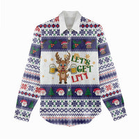 Reindeer Beer Christmas Women Casual Shirt Xmas Holiday Patterns - Wonder Print Shop
