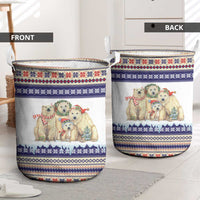 Polar Bears Christma Christmas Laundry Basket Xmas Holiday Patterns - Wonder Print Shop