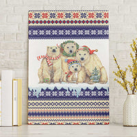 Polar Bears Christma Christmas Canvas Wall Art Xmas Holiday Patterns - Wonder Print Shop