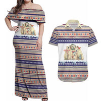 Polar Bears Christma Christmas Couples Matching Off Shoulder Maxi Dress and Hawaiian Shirt Xmas Holiday Patterns - Wonder Print Shop