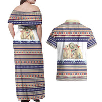 Polar Bears Christma Christmas Couples Matching Off Shoulder Maxi Dress and Hawaiian Shirt Xmas Holiday Patterns - Wonder Print Shop