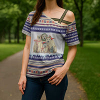 Polar Bears Christma Christmas Cross Shoulder Shirt Xmas Holiday Patterns - Wonder Print Shop