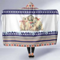 Polar Bears Christma Christmas Hooded Blanket Xmas Holiday Patterns - Wonder Print Shop