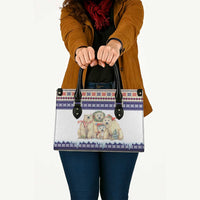 Polar Bears Christma Christmas Leather Bag Xmas Holiday Patterns - Wonder Print Shop