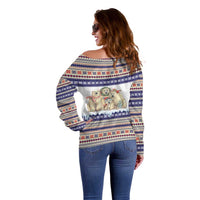 Polar Bears Christma Christmas Off Shoulder Sweater Xmas Holiday Patterns - Wonder Print Shop