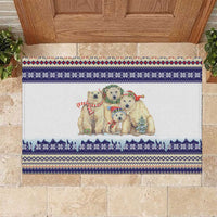 Polar Bears Christma Christmas Rubber Doormat Xmas Holiday Patterns - Wonder Print Shop