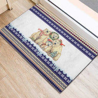 Polar Bears Christma Christmas Rubber Doormat Xmas Holiday Patterns - Wonder Print Shop