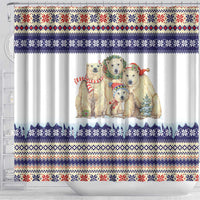 Polar Bears Christma Christmas Shower Curtain Xmas Holiday Patterns - Wonder Print Shop