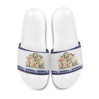 Polar Bears Christma Christmas Slide Sandals Xmas Holiday Patterns - Wonder Print Shop