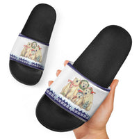 Polar Bears Christma Christmas Slide Sandals Xmas Holiday Patterns - Wonder Print Shop