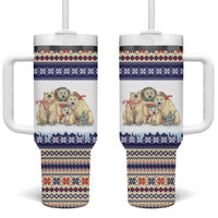 Polar Bears Christma Christmas Tumbler With Handle Xmas Holiday Patterns - Wonder Print Shop